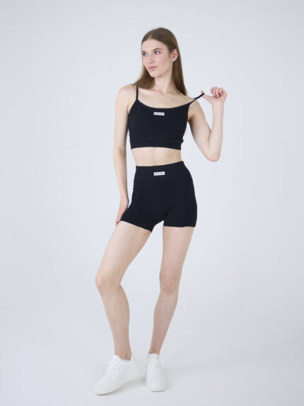 EverHarmony BASIC Костюм спортивный женский в рубчик: топ и шорты с эффектом пуш-ап
