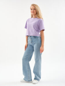 Женская футболка оверсайз EverHarmony PREMIUM, хлопковая укороченная — изображение 6