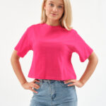 EverHarmony BASIC Женская футболка оверсайз, хлопковая укороченная