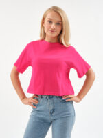 EverHarmony BASIC Женская футболка оверсайз, хлопковая укороченная