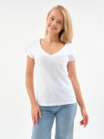 EverHarmony BASIC женская футболка с V образным вырезом базовая однотонная