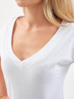 EverHarmony BASIC женская футболка с V образным вырезом базовая однотонная — изображение 2