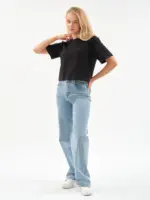 Женская футболка оверсайз EverHarmony PREMIUM, хлопковая укороченная — изображение 6