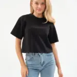 Женская футболка оверсайз EverHarmony PREMIUM, хлопковая укороченная