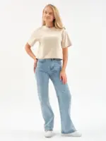 Женская футболка оверсайз EverHarmony PREMIUM, хлопковая укороченная — изображение 3