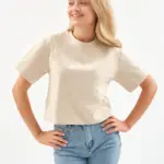 Женская футболка оверсайз EverHarmony PREMIUM, хлопковая укороченная