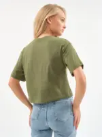 EverHarmony BASIC Женская футболка оверсайз, хлопковая укороченная — изображение 3