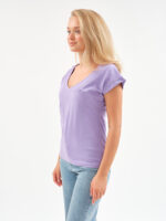 EverHarmony BASIC женская футболка с V образным вырезом базовая однотонная — изображение 5