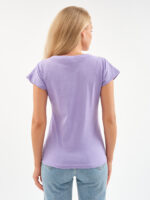 EverHarmony BASIC женская футболка с V образным вырезом базовая однотонная — изображение 4