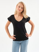 EverHarmony BASIC женская футболка с V образным вырезом базовая однотонная