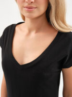 EverHarmony BASIC женская футболка с V образным вырезом базовая однотонная — изображение 3